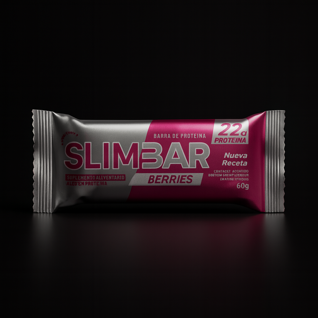 Barrita de proteína Slimbar de 60g sabor Berries